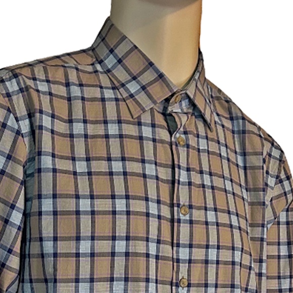 Joseph Abboud Plaid Shirt Spread Collar Full Button Front French Placket NWOT - Picture 9 of 16